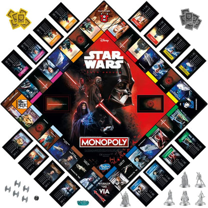 Hasbro Gaming Monopoly: Star Wars Dunkle Seite, Brettspiel für Familien, Kinder, Star Wars Geschenk, Multi, 6 Spieler
