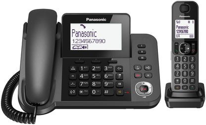 Panasonic KX-TGF320EXM telephone - telephones (DECT, Desk, Black, LCD, AAA, Polyphonic