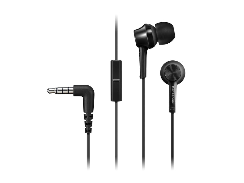 Panasonic TCM115E Wired In-Ear Headphones with Excellent Noise Isolation, Microphone, Powerful Sound