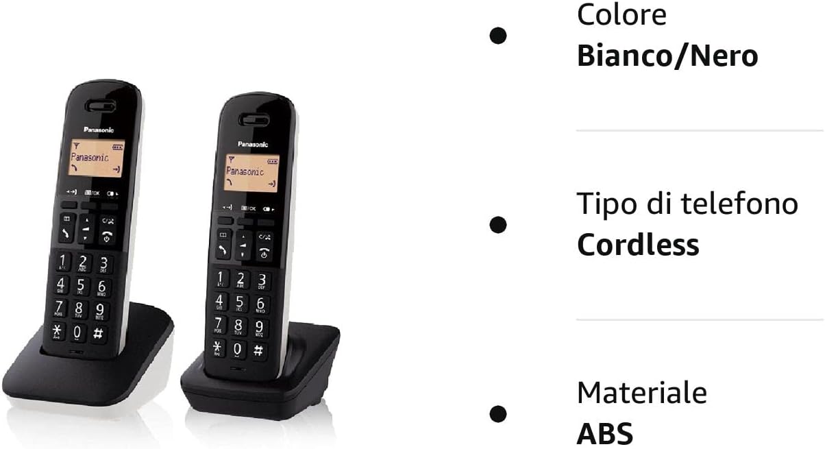 Panasonic Cordless Doppio KX-TGB612JTW Bianco/Nero