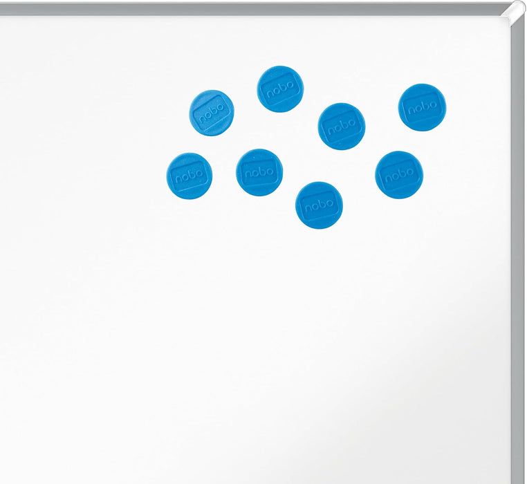 Nobo Magneti per Lavagna Bianca Magnetica, Diametro 20 mm, Confezione da 8, Blu, 1901443 Diametro 20 mm Confezione da 8 Blu
