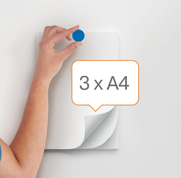 Nobo Magneti per Lavagna Bianca Magnetica, Diametro 20 mm, Confezione da 8, Blu, 1901443 Diametro 20 mm Confezione da 8 Blu