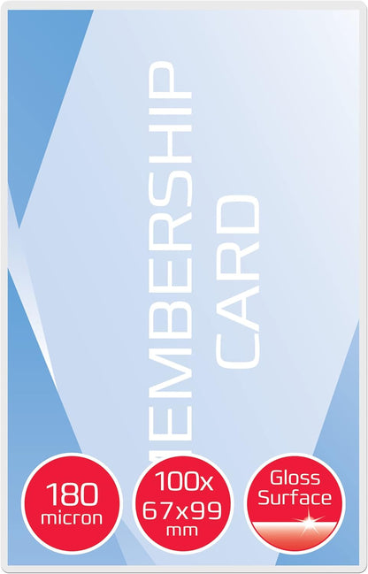 GBC Card Laminating Pouches 67x99mm 2x180 Micron Gloss (Pack of 50
