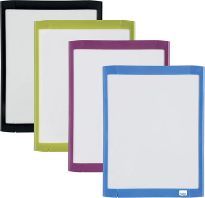 Nobo 1903816 Mini Magnetic Whiteboard with Coloured Frame, Dry Wipe, Wall Mountable, Includes Whiteboard Pen, Magnets, Eraser & Foam Adhesive Mounting Pads,Light Blue