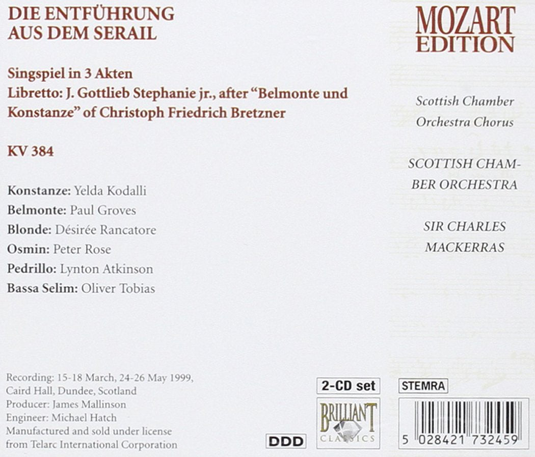 Mozart: Die Entführung Aus Dem Serail Rapto en el Serrallo