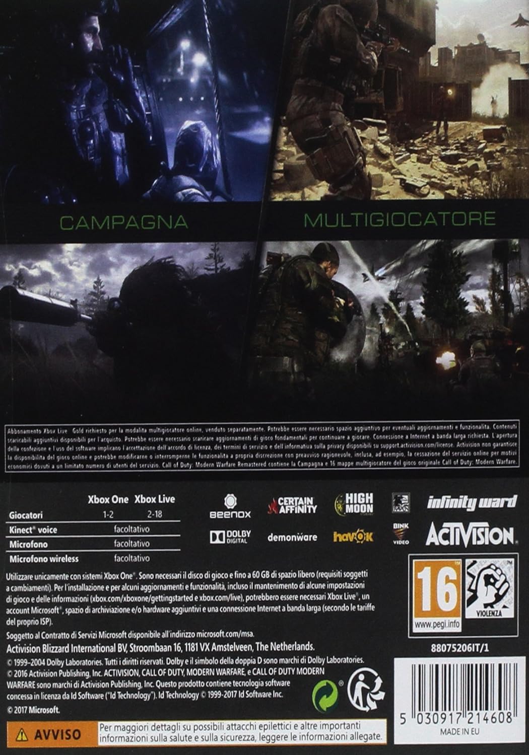 Cod MWR Remastered - Xbox One Xbox One Standard