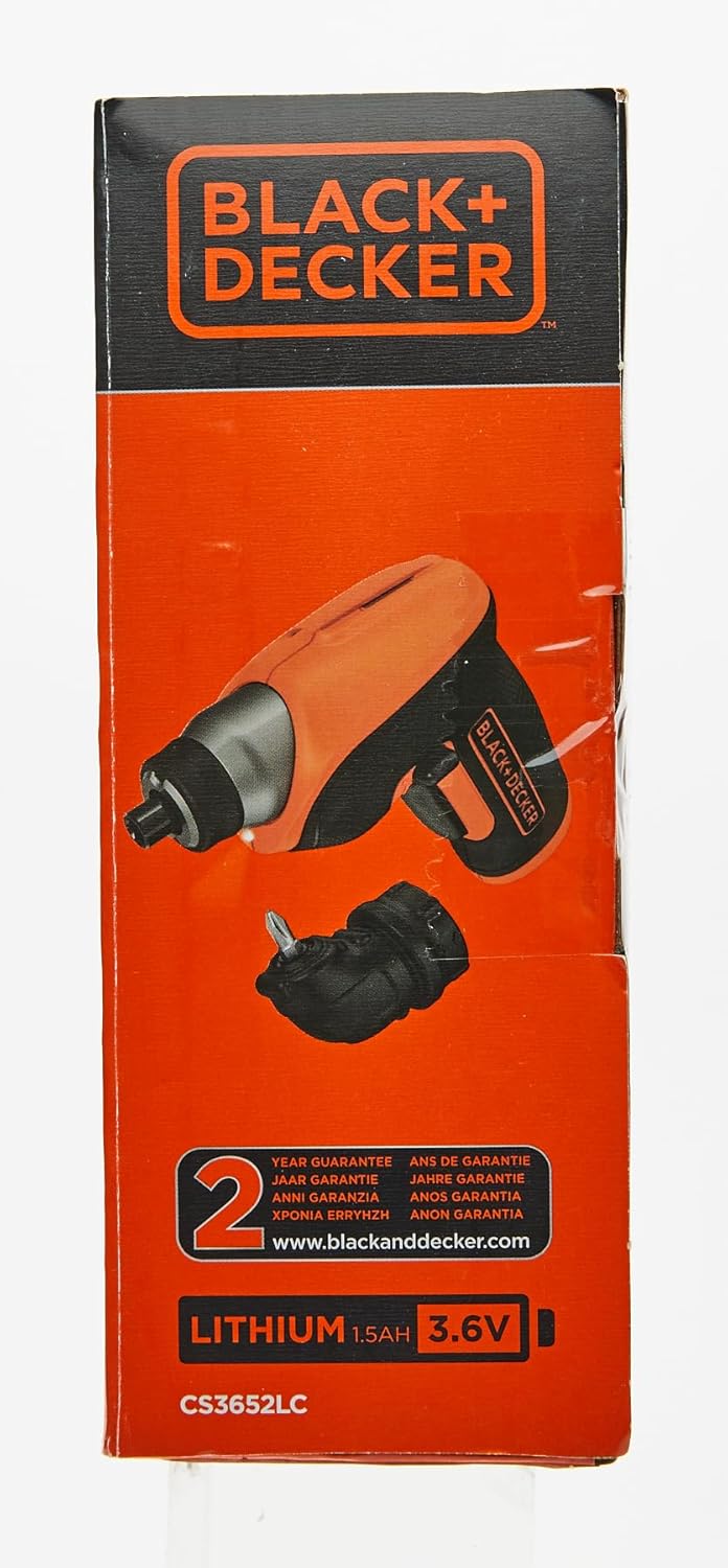 Black & Decker CS3652LC-QW - Atornillador 3,6V 1,5Ah con cabezal Angular