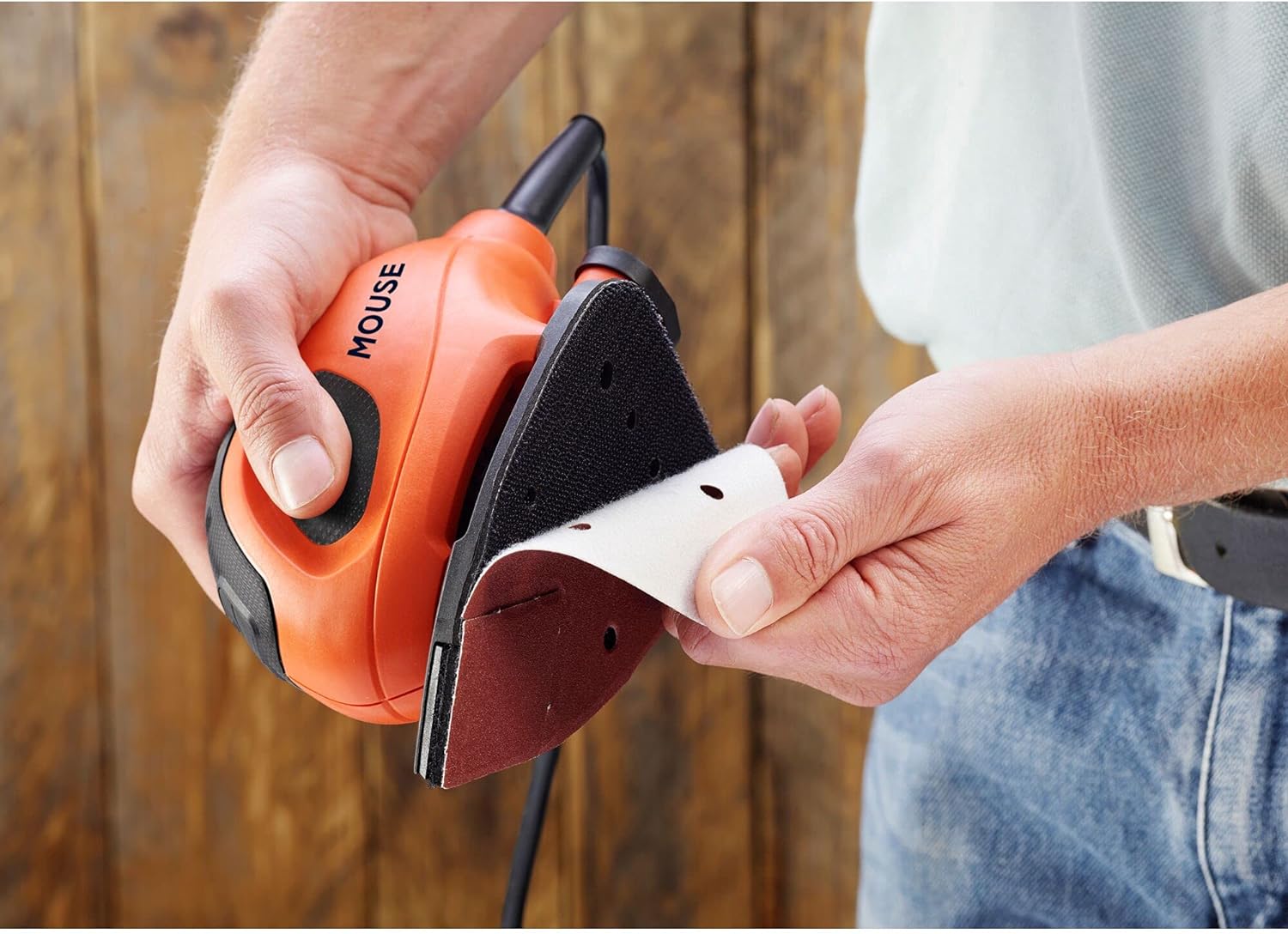 BLACK + DECKER 55W Mouse Sander with 15 Accessories in Softbag, BEW230BC-QS