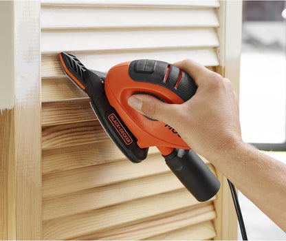 BLACK + DECKER 55W Mouse Sander with 15 Accessories in Softbag, BEW230BC-QS