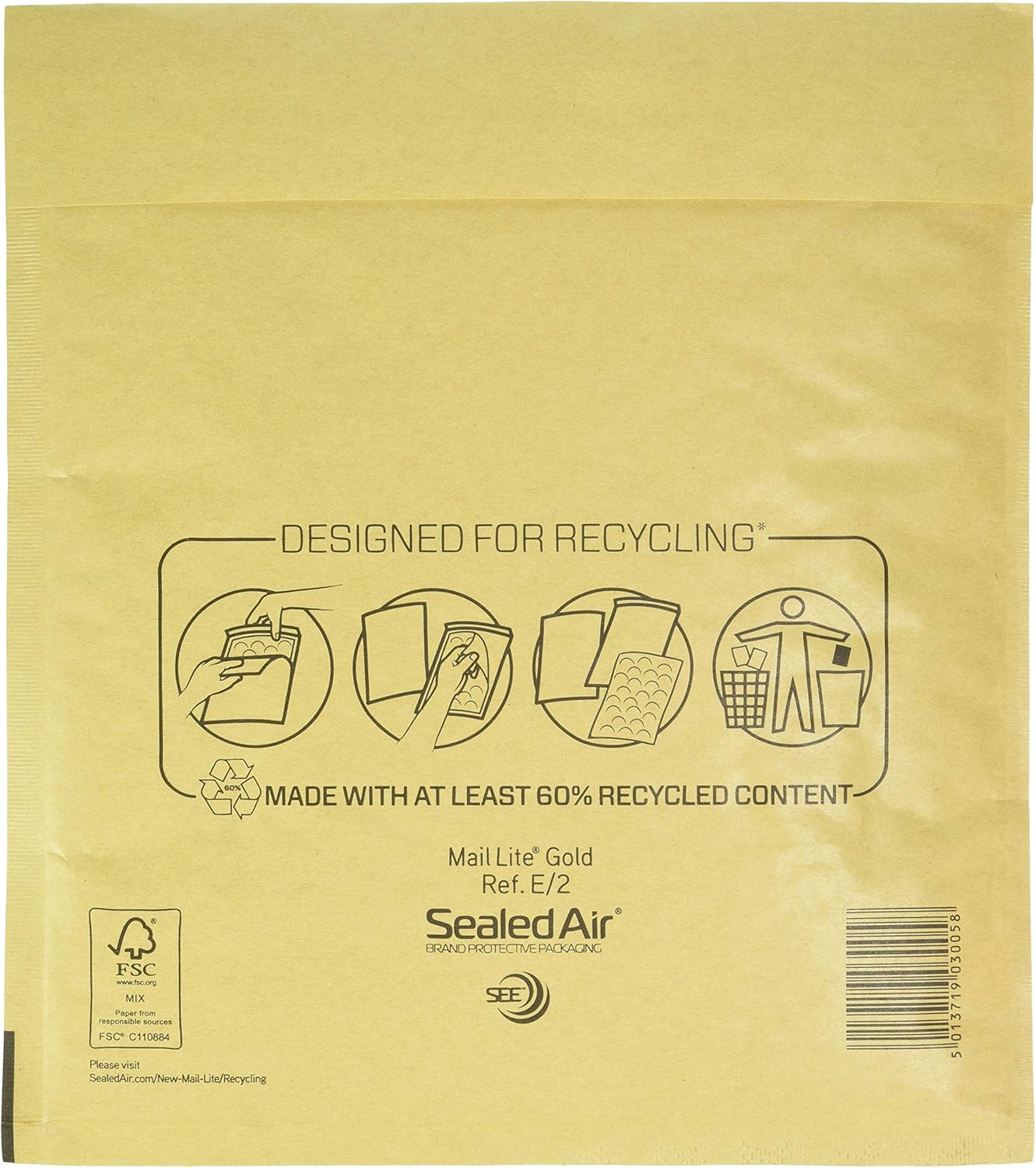 Sealed Air 146780 Busta Imbottita a Bolle d'Aria, Pacco da 10