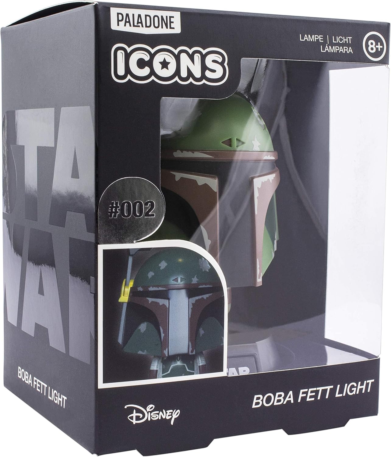Paladone Star Wars Bobba Fett 3D BDP | Officially Licensed Disney Mandalorian Iconic Character | Empire Strikes Back | Bright Night Light or Desk Lamp, Green
