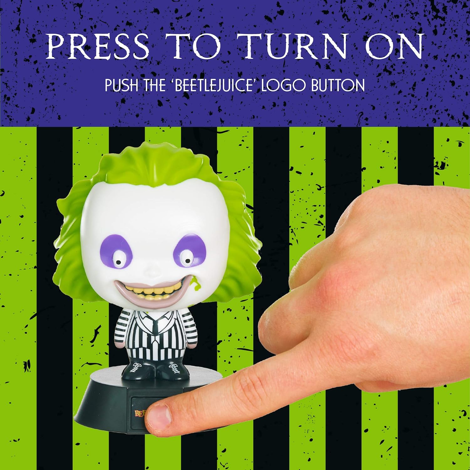 Paladone Beetlejuice 3D Icon Night Light or Desk Lamp BDP | Officially Licensed from The 1988 American Horror Film,Black and White | Battery Powered 2X AAA