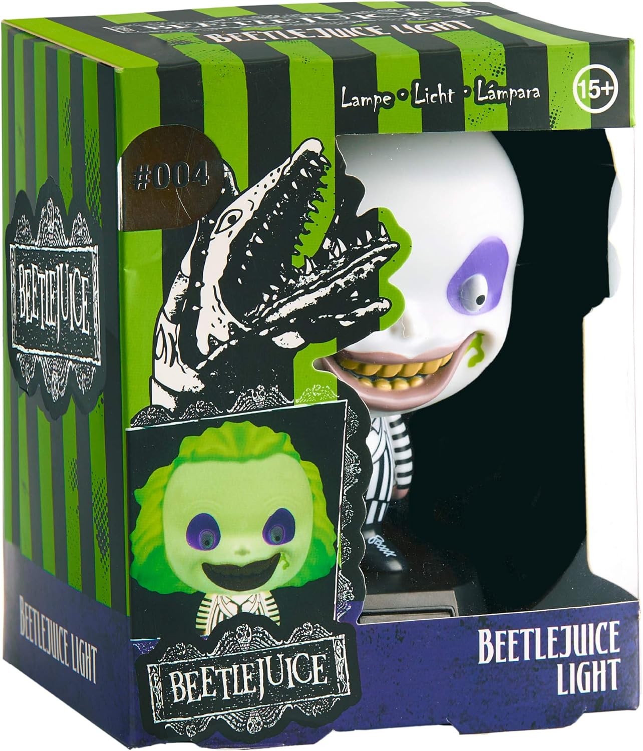 Paladone Beetlejuice 3D Icon Night Light or Desk Lamp BDP | Officially Licensed from The 1988 American Horror Film,Black and White | Battery Powered 2X AAA