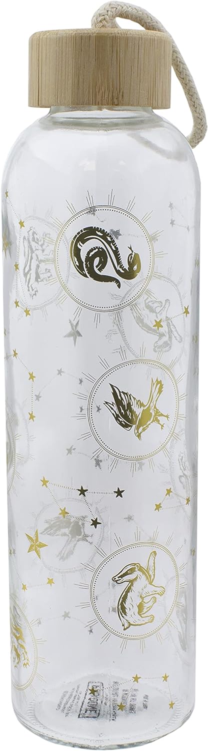 Paladone Harry Potter Glass Water Bottle, Wizarding World Constellations, Multicoloured