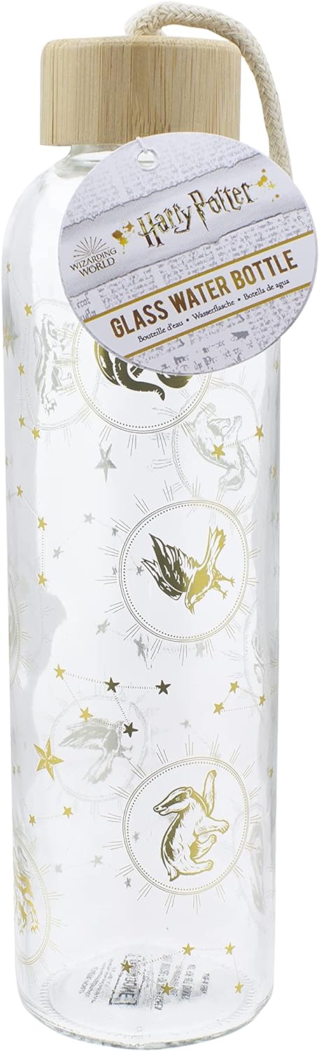 Paladone Harry Potter Glass Water Bottle, Wizarding World Constellations, Multicoloured