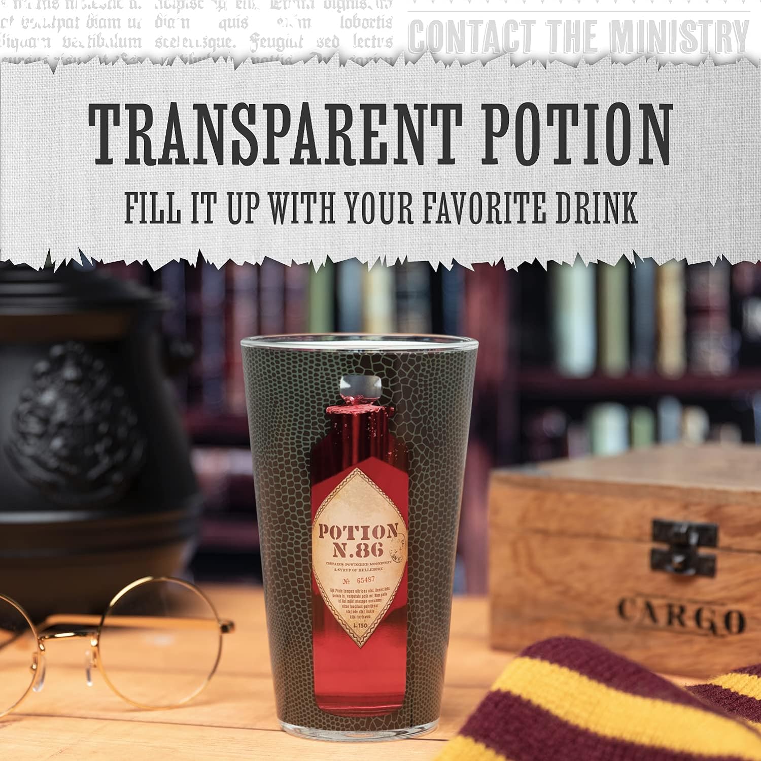 Paladone PP8372HP Harry Potter Potion Drinking Glass | Officially Licensed Merchandise, Multicolored