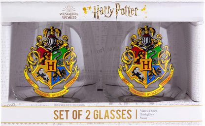 Hogwarts Crest Set Of 2 Glasses