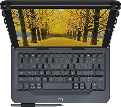 Logitech Universal Folio cover iPad o Tablet Con Tastiera Bluetooth Wireless, Apple, ‎Android, Windows da 9-10 pollici, Facile Configurazione, Durata Batteria 2 anni,Layout ‎Italiano QWERTY - Nero