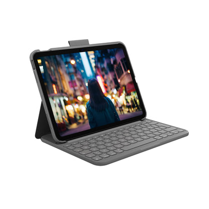 Logitech iPad (10th generation) Keyboard Case | Slim Folio with integrated wireless keyboard (Graphite) - Italian Layout