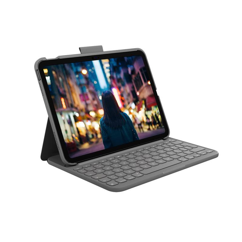 Logitech iPad (10th generation) Keyboard Case | Slim Folio with integrated wireless keyboard (Graphite) - Italian Layout