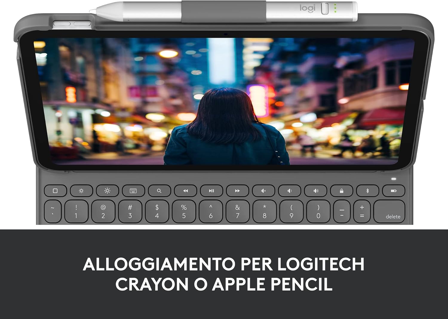 Logitech iPad (10th generation) Keyboard Case | Slim Folio with integrated wireless keyboard (Graphite) - Italian Layout