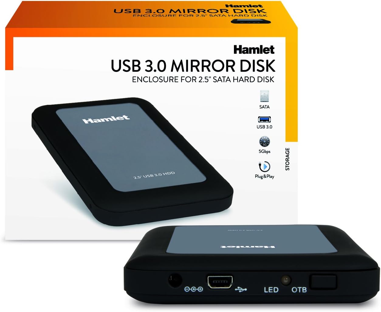 Hamlet Box 2 5 Usb3.0 Rugged Mirror Black
