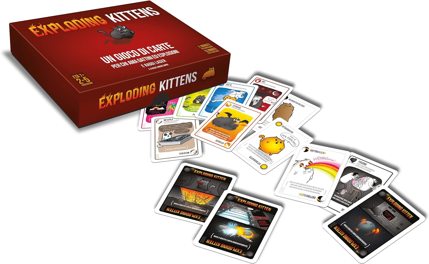 Asmodee Italia Drunk, Stoned or Stupid, Gioco di Carte, Vietato ai Minori di anni 18, Edizione in Italiano, 8416 & Exploding Kittens, Gioco di Carte, Edizione in Italiano, 8540