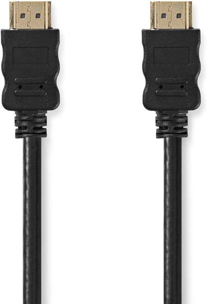 NEDIS High Speed HDMI Cable with Ethernet, HDMI Connector - HDMI Connector, Black, 0.5 m