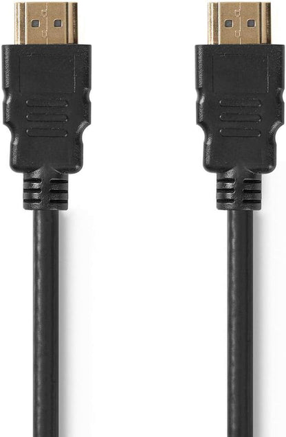 NEDIS High Speed HDMI Cable with Ethernet, HDMI Connector - HDMI Connector, Black, 0.5 m