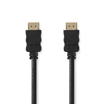 NEDIS High Speed HDMI Cable with Ethernet, HDMI Connector - HDMI Connector, Black, 0.5 m