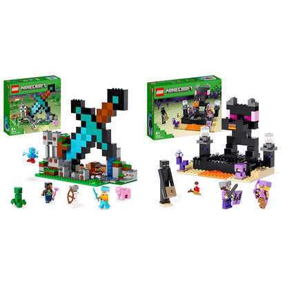 LEGO 21244 Minecraft The Sword Outpost Building Toy with Creeper & 21242 Minecraft The End Arena + Minecraft The Swamp Adventure