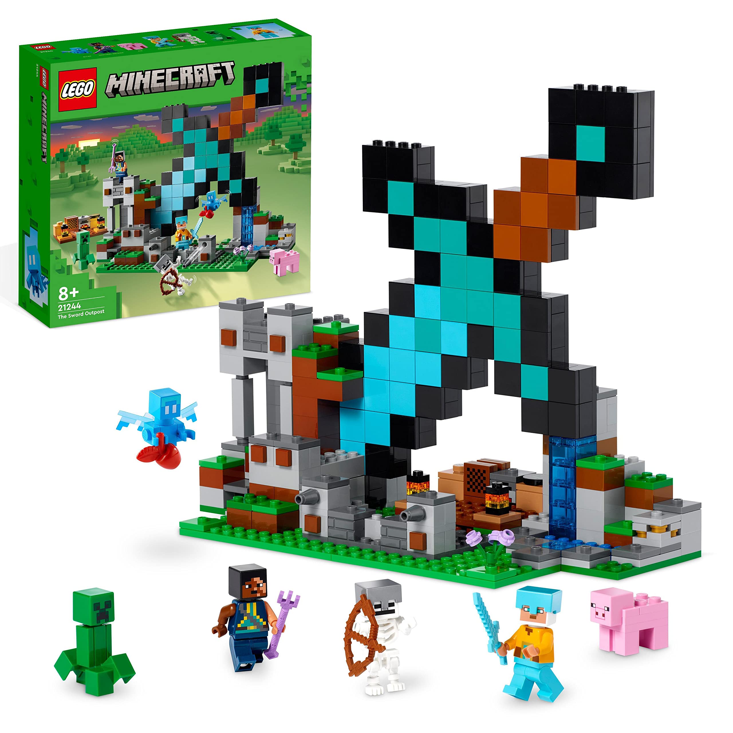 LEGO 21244 Minecraft The Sword Outpost Building Toy with Creeper & 21242 Minecraft The End Arena + Minecraft The Swamp Adventure