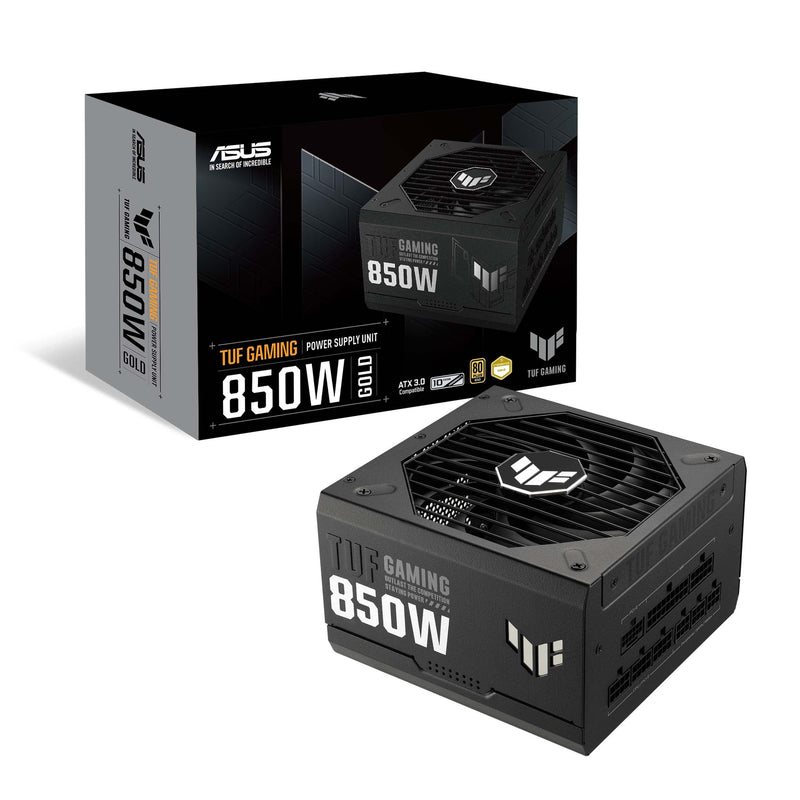 TUF Gaming 850W Gold (850 Watt, ATX 3.0 Compatible, Fully Modular Power Supply, 80+ Gold, Military-grade Components, Dual Ball Bearing, Axial-tech Fan, PCB Coating, 10 Year Warranty) TUF GAMING ATX 3.0 850W BLACK