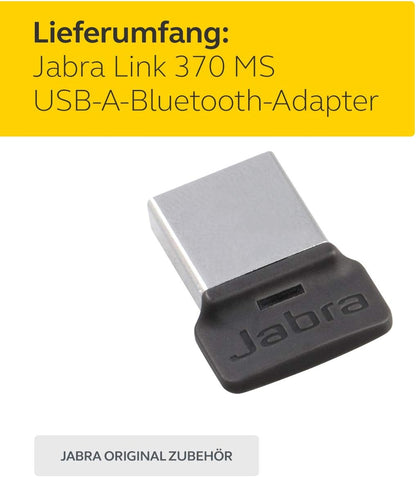 Jabra Link 370 USB A Bluetooth Adapter MS – 30 Meter/98 Feet Wireless Range for Jabra Headsets – Microsoft Optimised – Black (14208-08