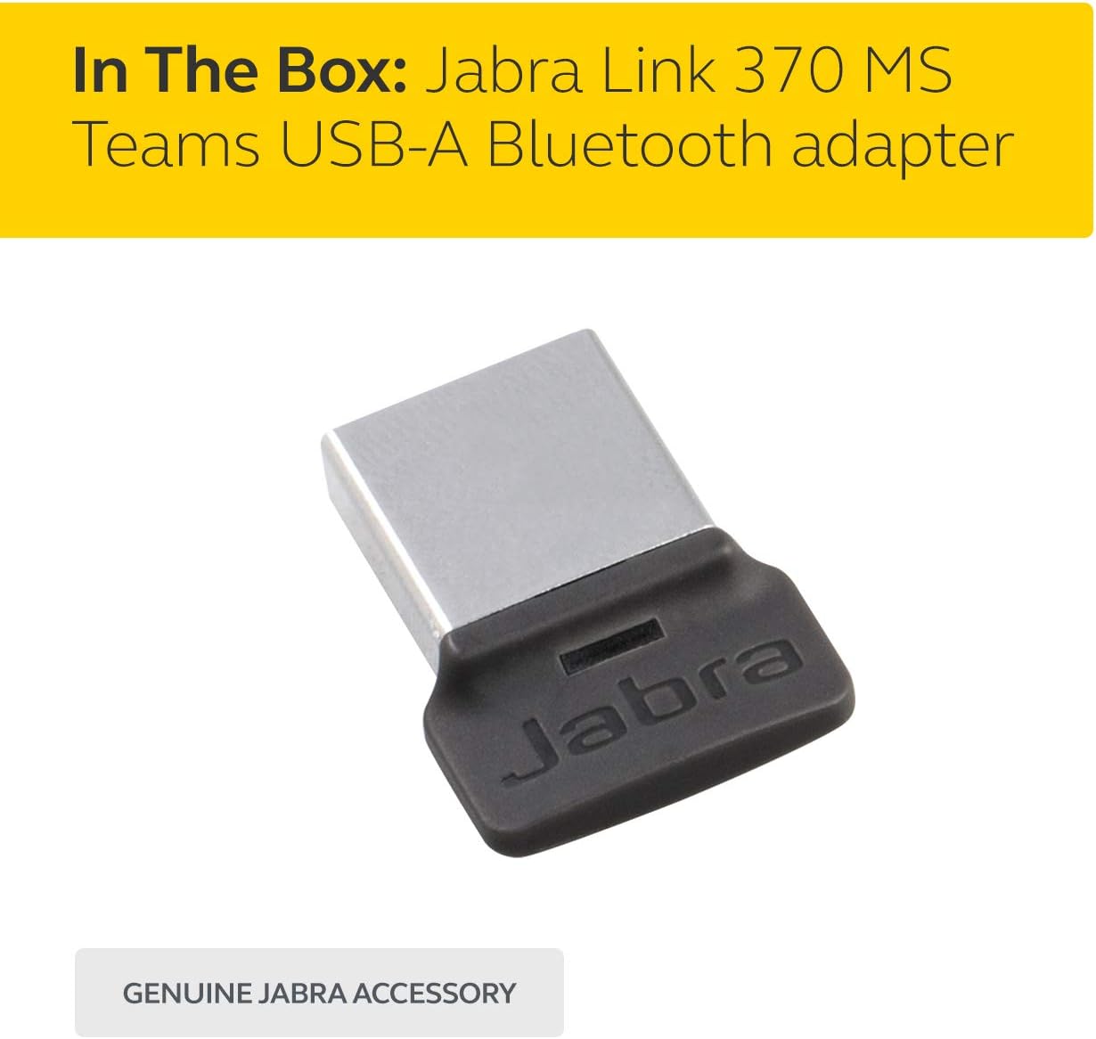 Jabra Link 370 USB-A Bluetooth Adapter MS - 30 Meter/98 Feet Wireless Range for Jabra Headsets - Microsoft Optimised - Black