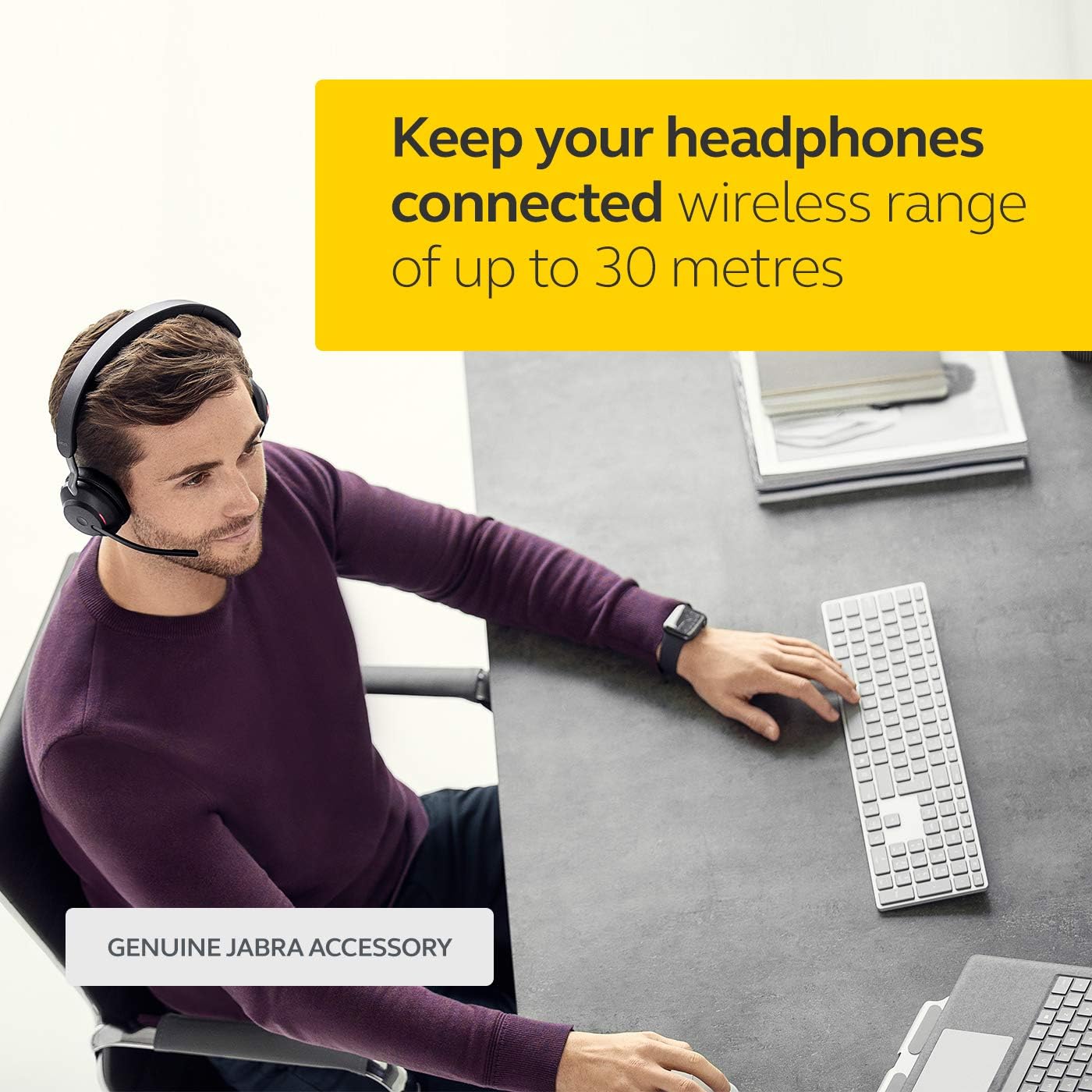 Jabra Link 370 USB-A Bluetooth Adapter MS - 30 Meter/98 Feet Wireless Range for Jabra Headsets - Microsoft Optimised - Black