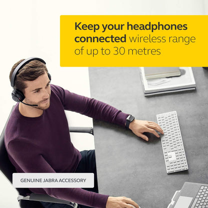 Jabra Link 370 USB-A Bluetooth Adapter MS - 30 Meter/98 Feet Wireless Range for Jabra Headsets - Microsoft Optimised - Black