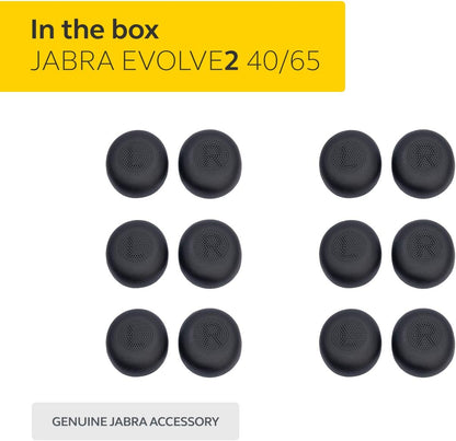 Jabra 14101-77 Ear Cushions for Evolve2 40/65 – 6 Replacement Earpads – Black Evolve2 40/65 Nero