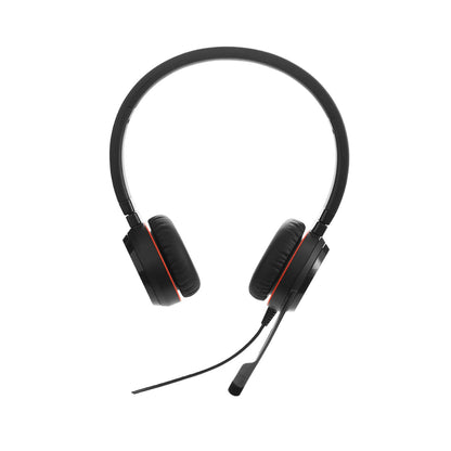 Jabra Evolve 30 II Microsoft Teams Certified USB-C Stereo Corded Headset with Call Control Unit - Compact Mini USB (Black