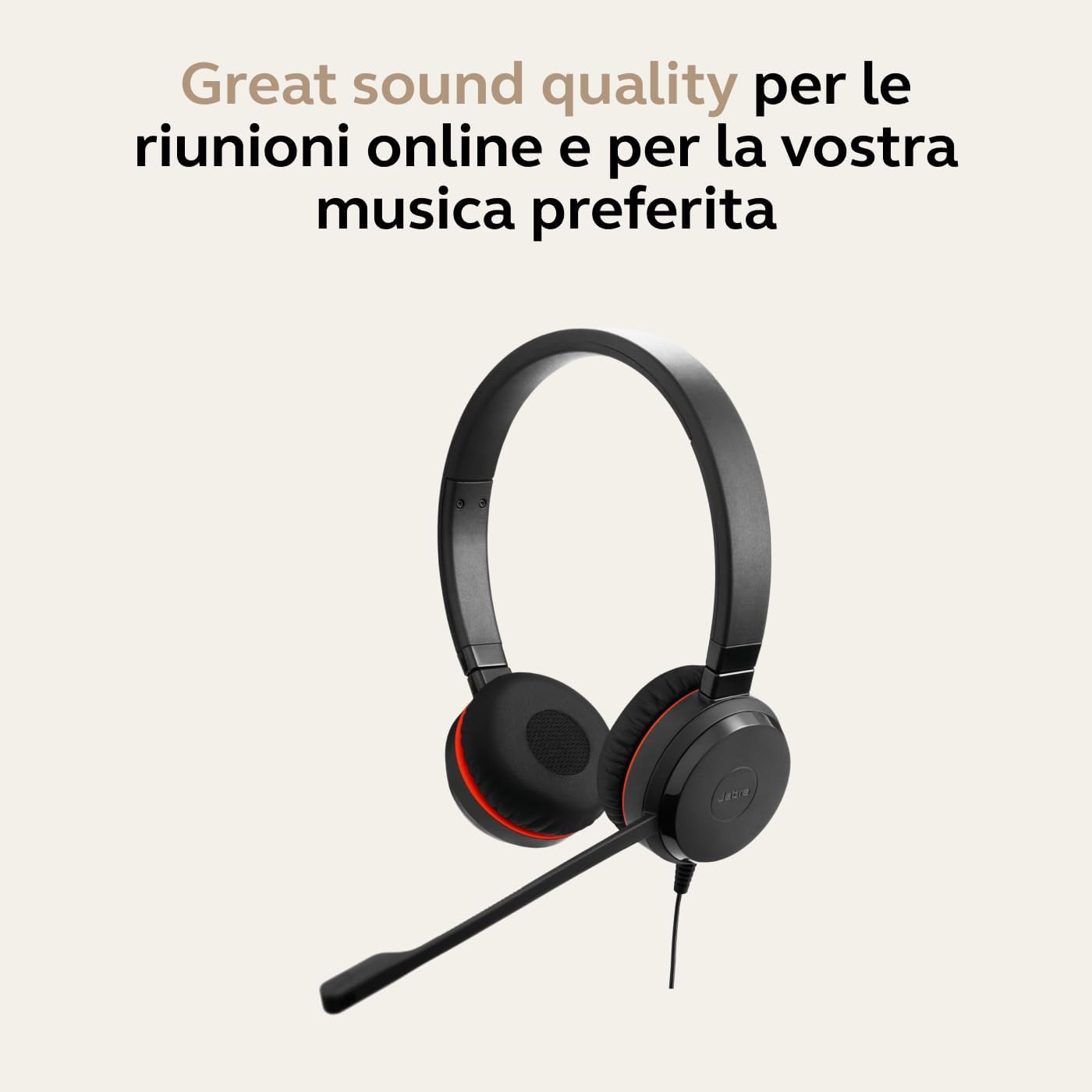 Jabra Evolve 30 II Microsoft Teams Certified USB-C Stereo Corded Headset with Call Control Unit - Compact Mini USB (Black