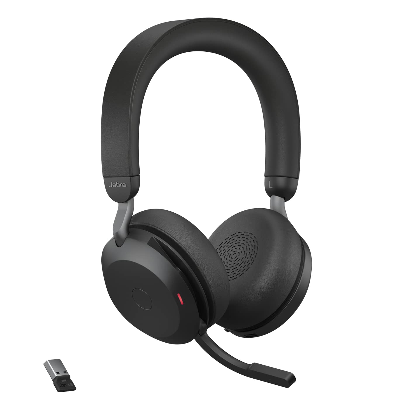 Jabra Evolve2 75 Wireless PC Headset with 8-Microphone Technology - Dual Foam Stereo Headphones with Advanced Active Noise Cancellation, USB-A Bluetooth Adapter and MS Teams-compatibility