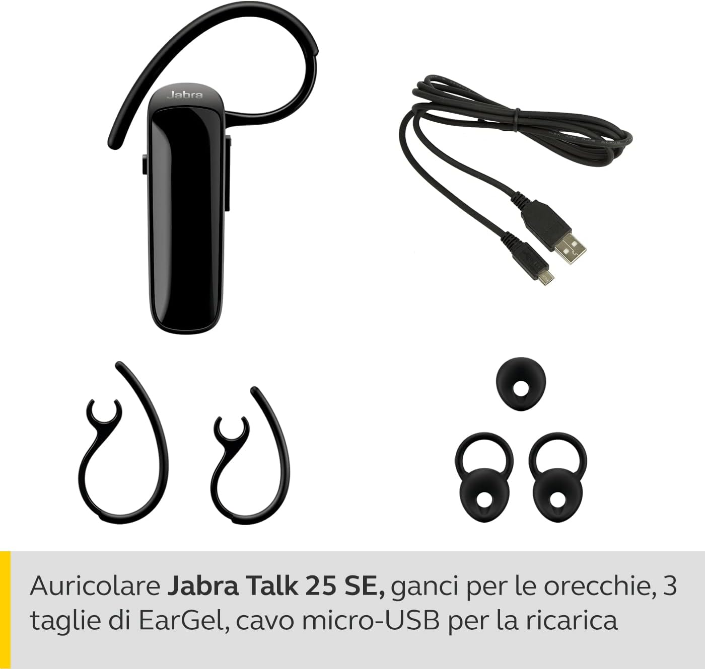 Jabra Talk 25 SE Mono Bluetooth Headset, Wireless Headset with Integrated Microphone, Multimedia Streaming and Up to 9 Hours of Talk Time