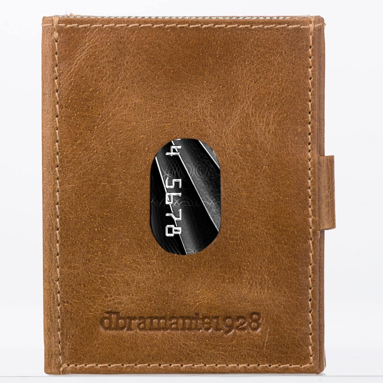 dbramante1928 Credit Card Wallet with Three Compartments, Men's Wallet Made of Genuine Full Grain Leather, Men's Wallet Made from Premium Leather (Tan