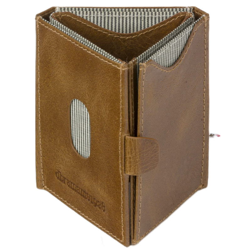dbramante1928 Credit Card Wallet with Three Compartments, Men's Wallet Made of Genuine Full Grain Leather, Men's Wallet Made from Premium Leather (Tan