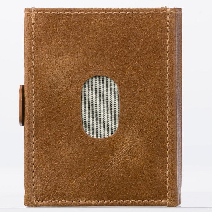dbramante1928 Credit Card Wallet with Three Compartments, Men's Wallet Made of Genuine Full Grain Leather, Men's Wallet Made from Premium Leather (Tan