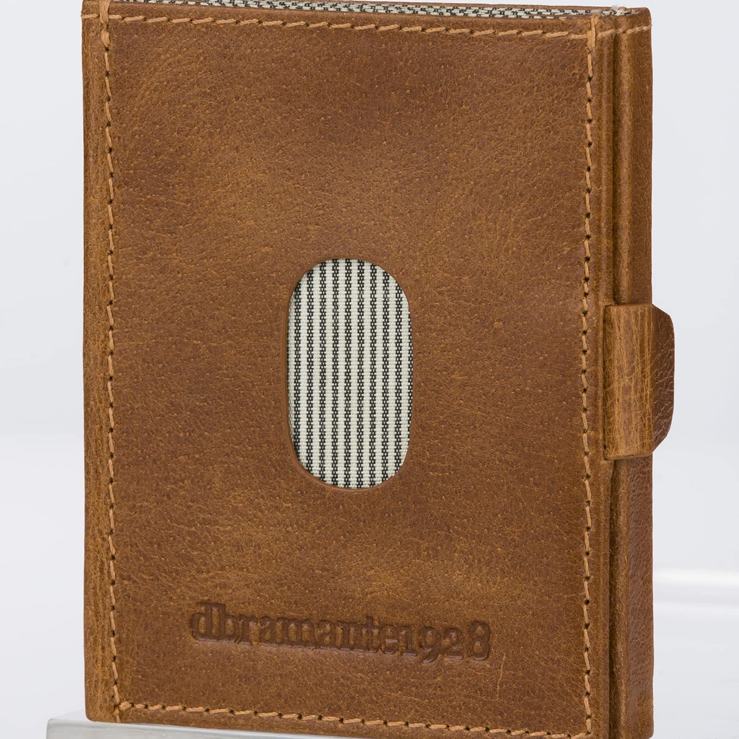 dbramante1928 Credit Card Wallet with Three Compartments, Men's Wallet Made of Genuine Full Grain Leather, Men's Wallet Made from Premium Leather (Tan