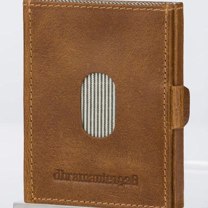 dbramante1928 Credit Card Wallet with Three Compartments, Men's Wallet Made of Genuine Full Grain Leather, Men's Wallet Made from Premium Leather (Tan