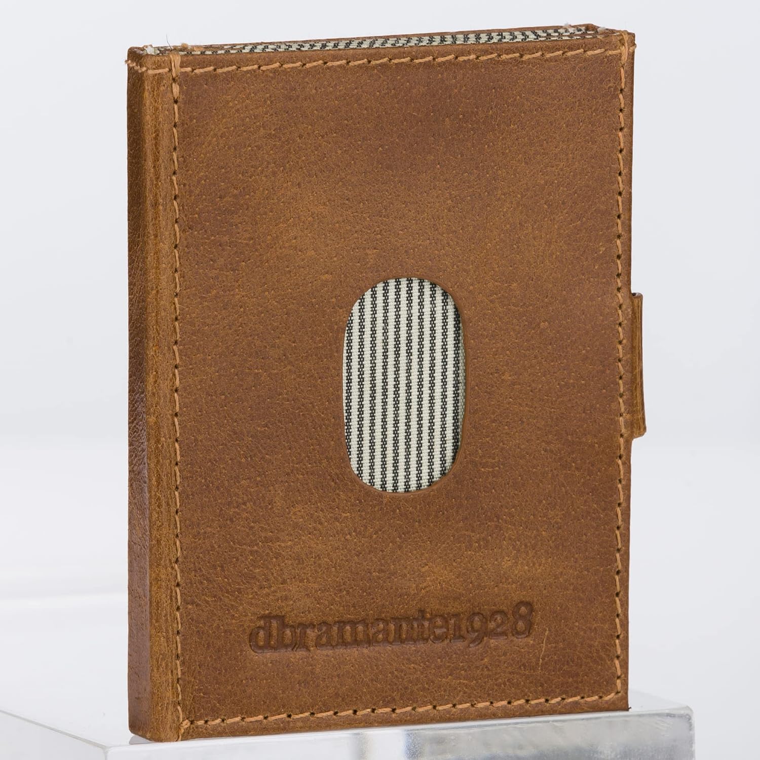 dbramante1928 Credit Card Wallet with Three Compartments, Men's Wallet Made of Genuine Full Grain Leather, Men's Wallet Made from Premium Leather (Tan