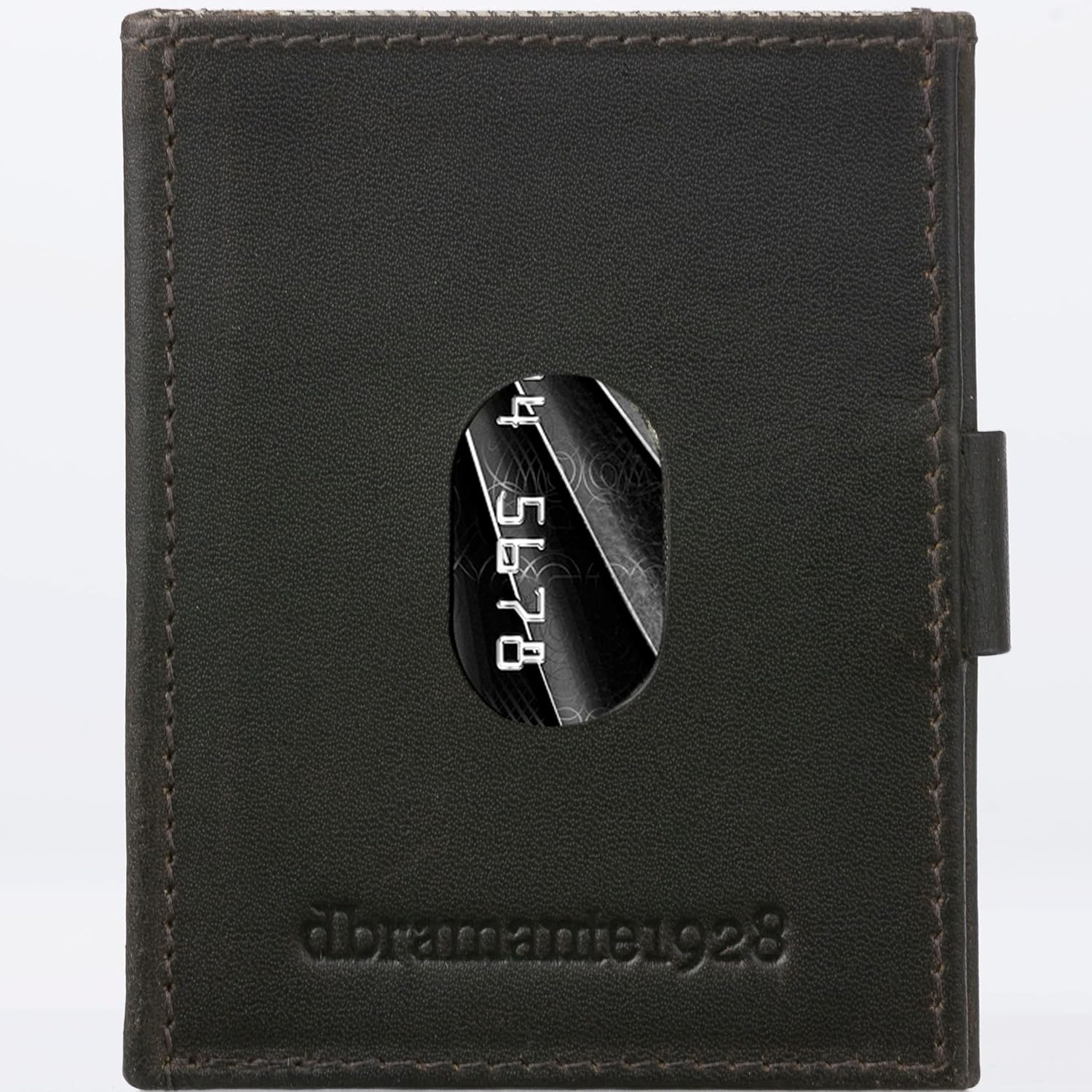 dbramante1928 Credit Card Wallet with Three Compartments, Men's Wallet Made of Genuine Full Grain Leather, Men's Wallet Made from Premium Leather (Black