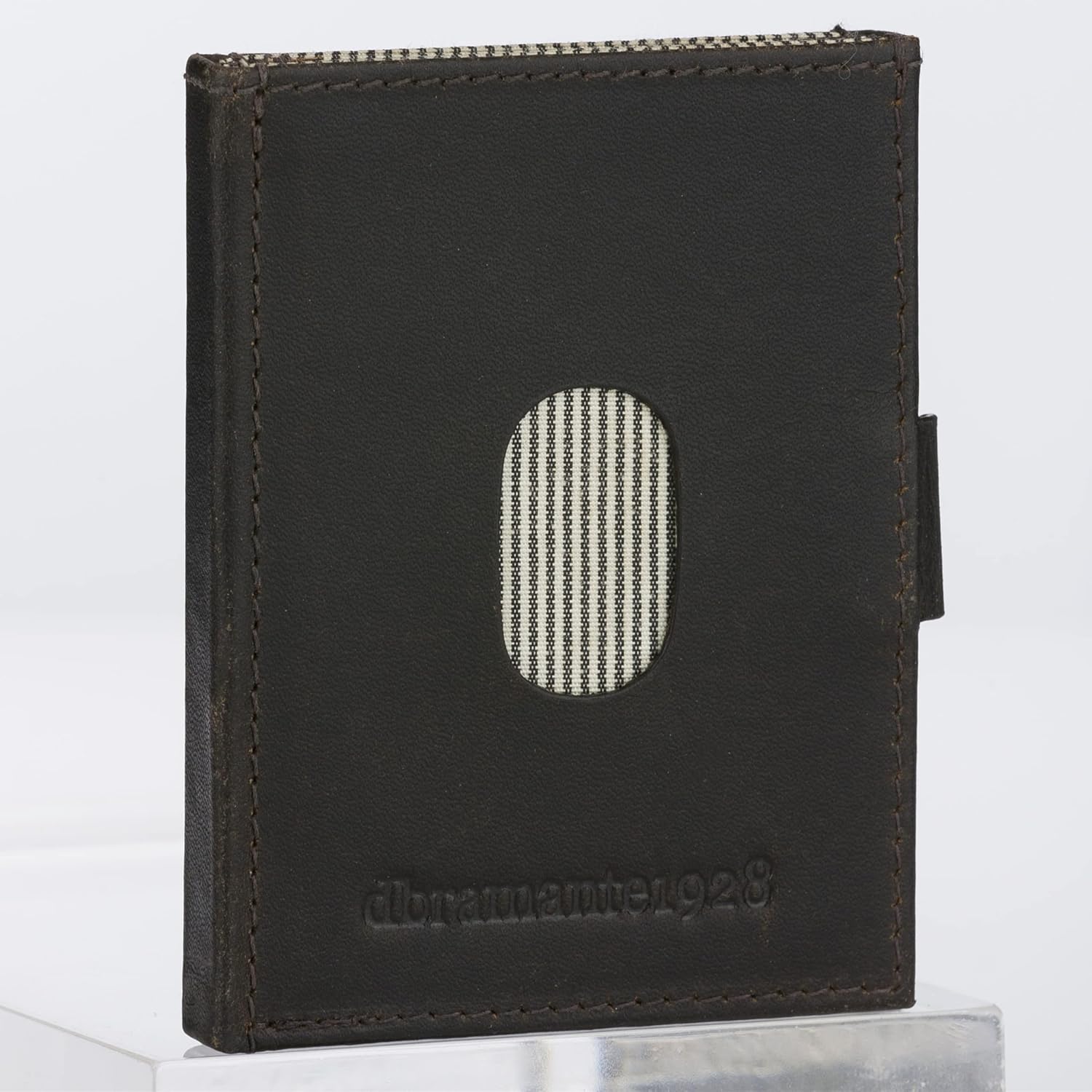 dbramante1928 Credit Card Wallet with Three Compartments, Men's Wallet Made of Genuine Full Grain Leather, Men's Wallet Made from Premium Leather (Black